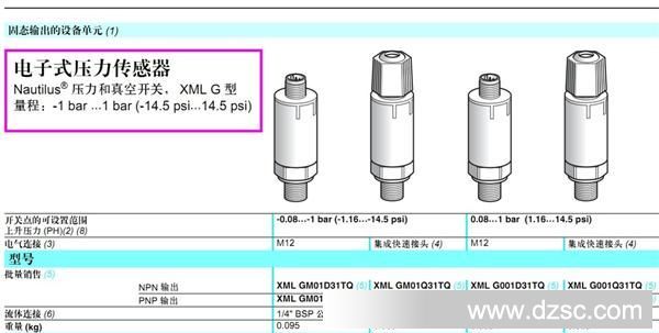 深入解析湖南库存施耐德压力传感器XMLG010D21 技术特性与应用价值